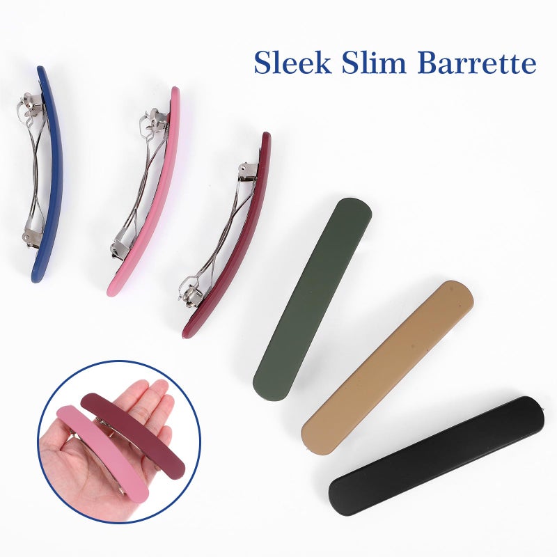 Jeffdad 6Pcs French Hair Barrettes for Women No Slip Half Up Small Hair Barrette Clips Elegant Styling for All Fine Hair - Image 3